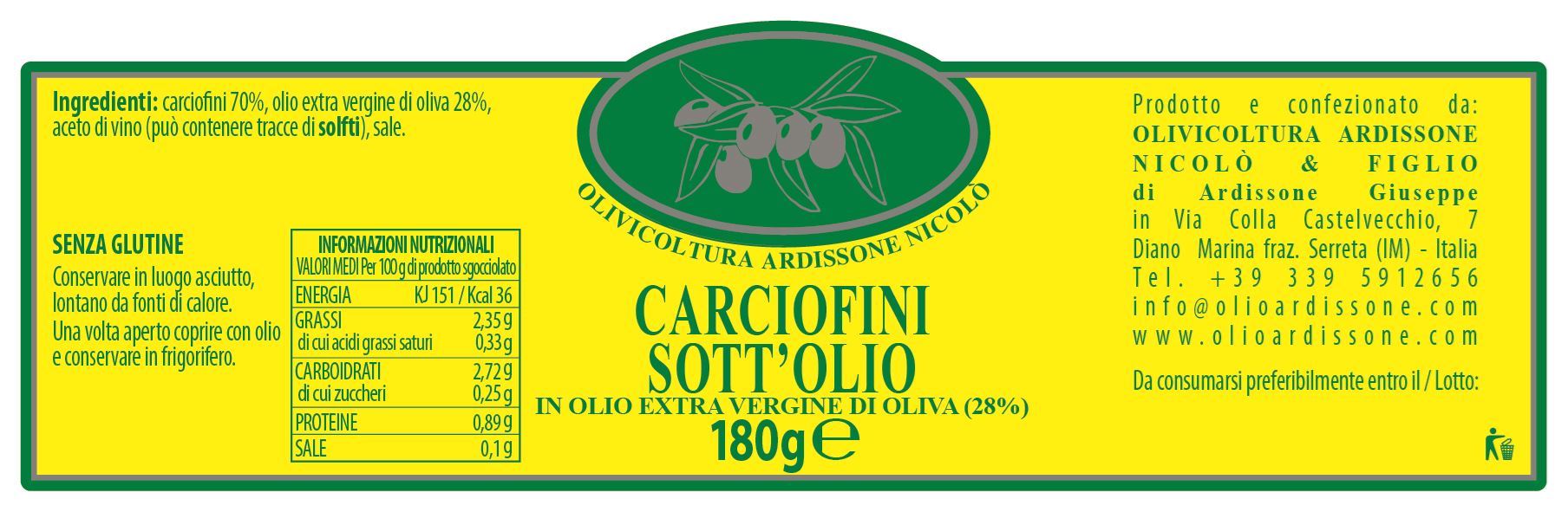 Carciofini in Olio Extra Vergine di Oliva