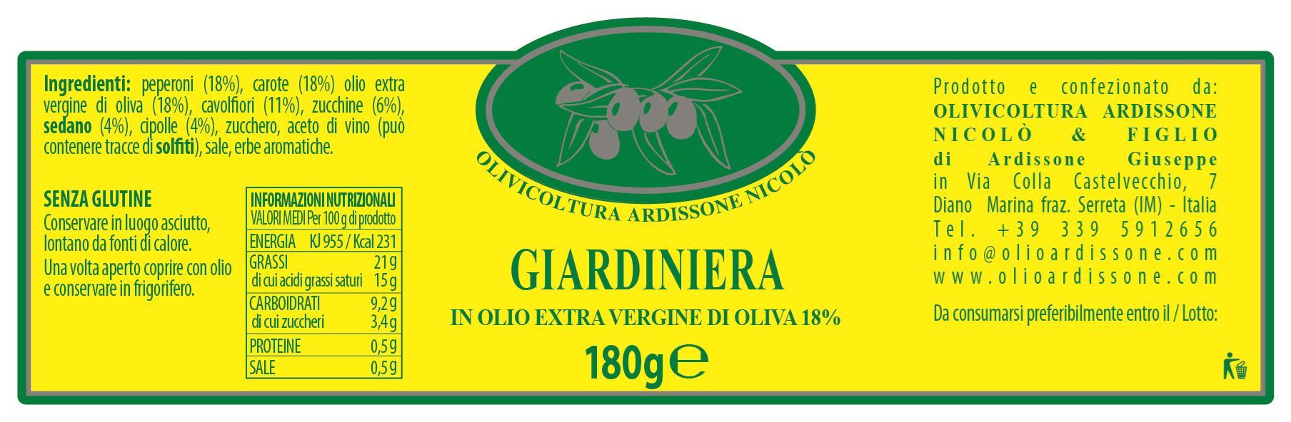Giardiniera in Olio Extra Vergine di Oliva