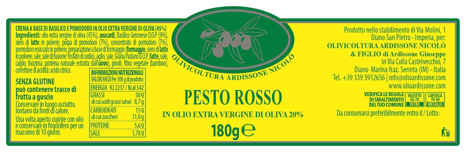 Pesto Rosso in Olio Extra Vergine di Oliva