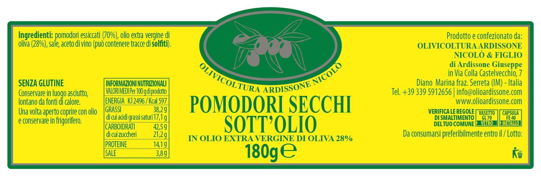 Pomodori Secchi in Olio Extra Vergine di Oliva